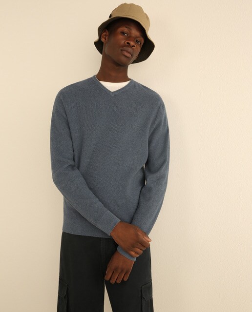 Jersey de hombre azul con cuello pico · Studio Classics · El Corte Inglés