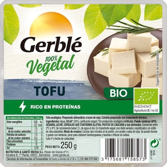 tofu 100% vegetal y ecológico envase 250 g - Gerble