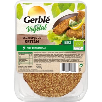escalopes de seitán rebozados 100% vegetal y ecológicos pack 2 unidades 90 g - Gerble