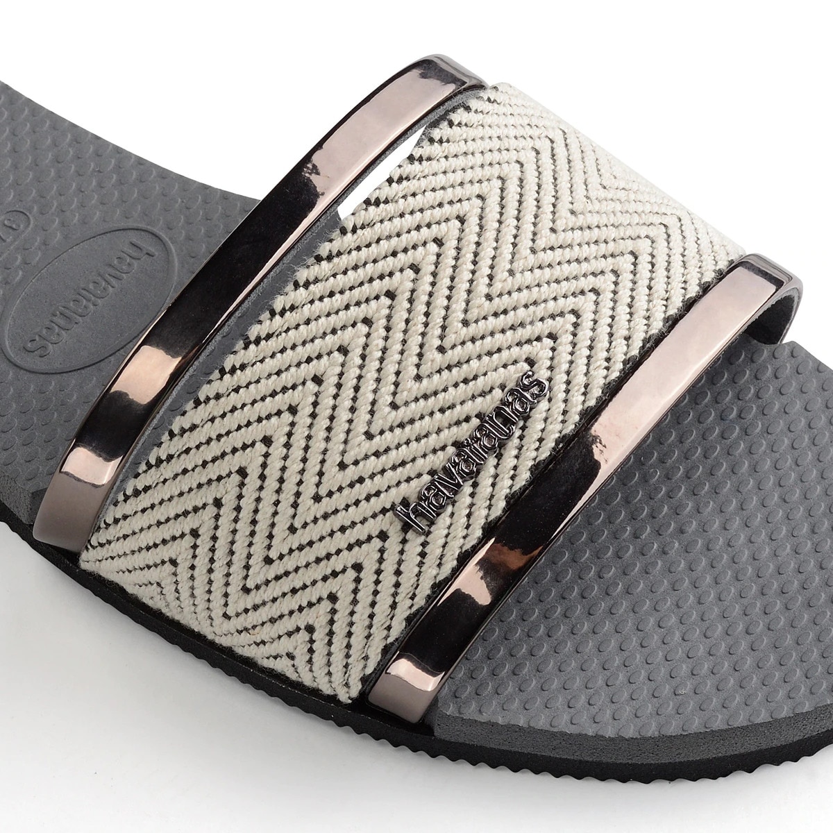 Chinelos de Mulher You Trancoso Premium Cinzento / Dourado-6