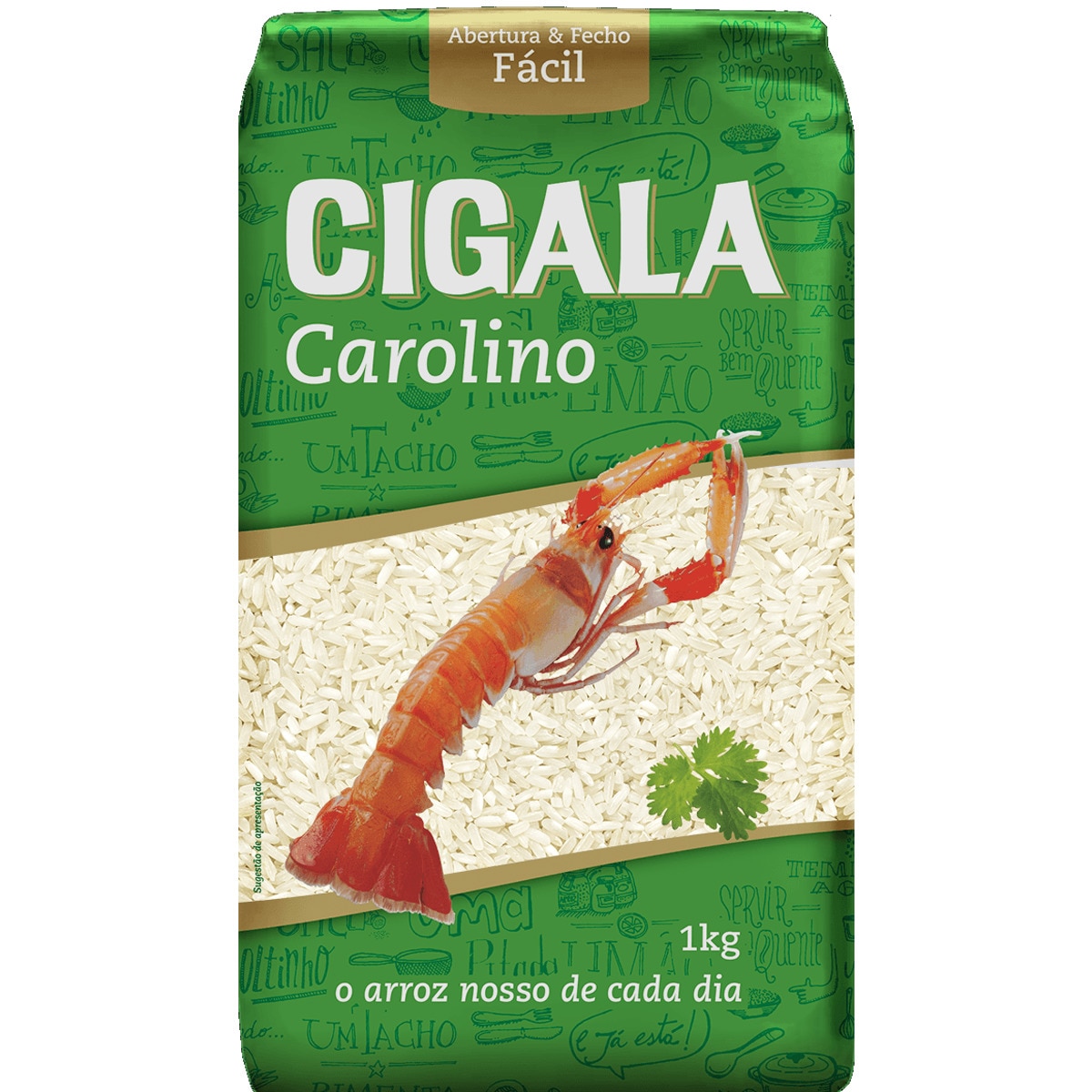 Arroz Carolino Extra Longo embalagem 1 kg