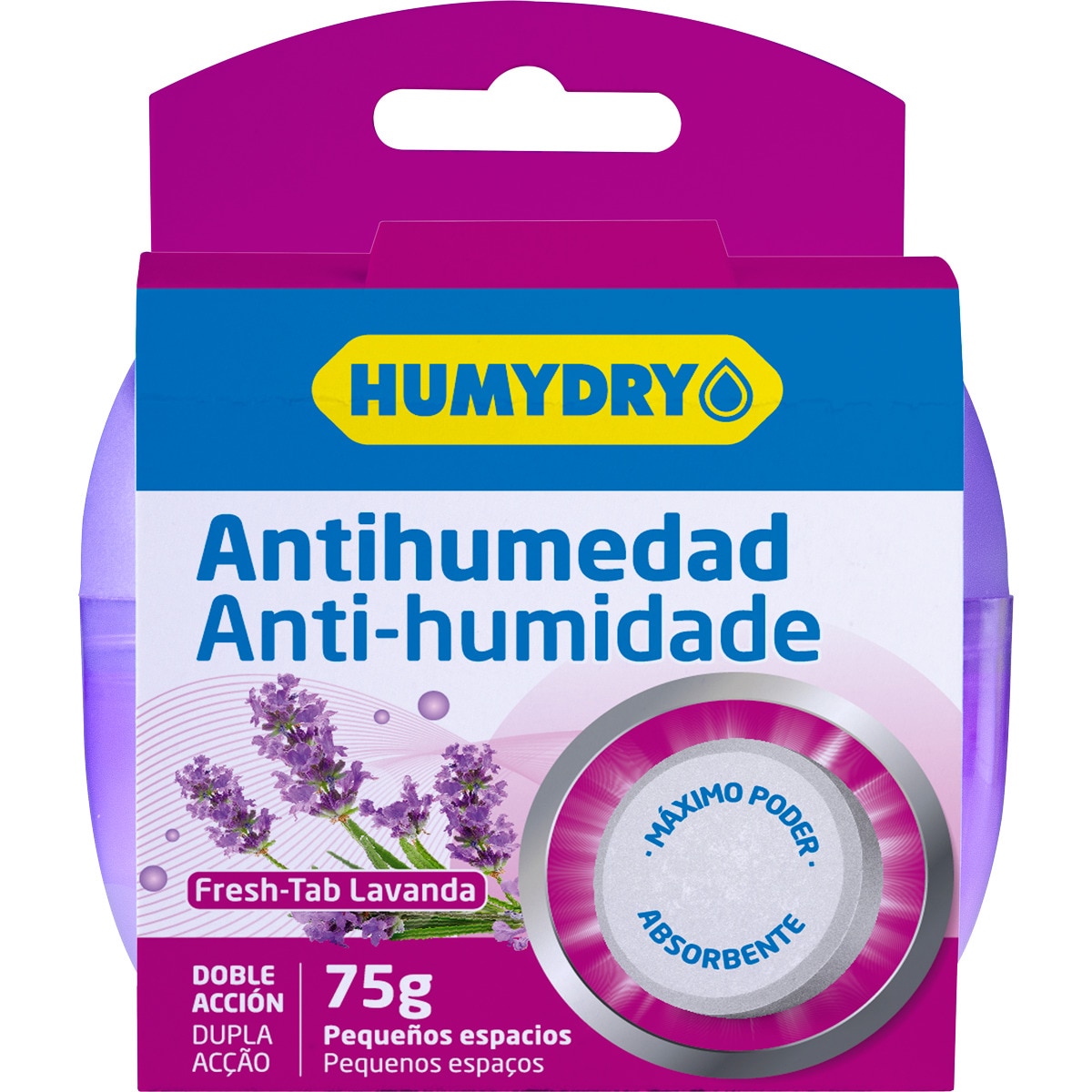 Ambientador Anti-Humidade Duplo Mini de Lavanda embalagem 75 g