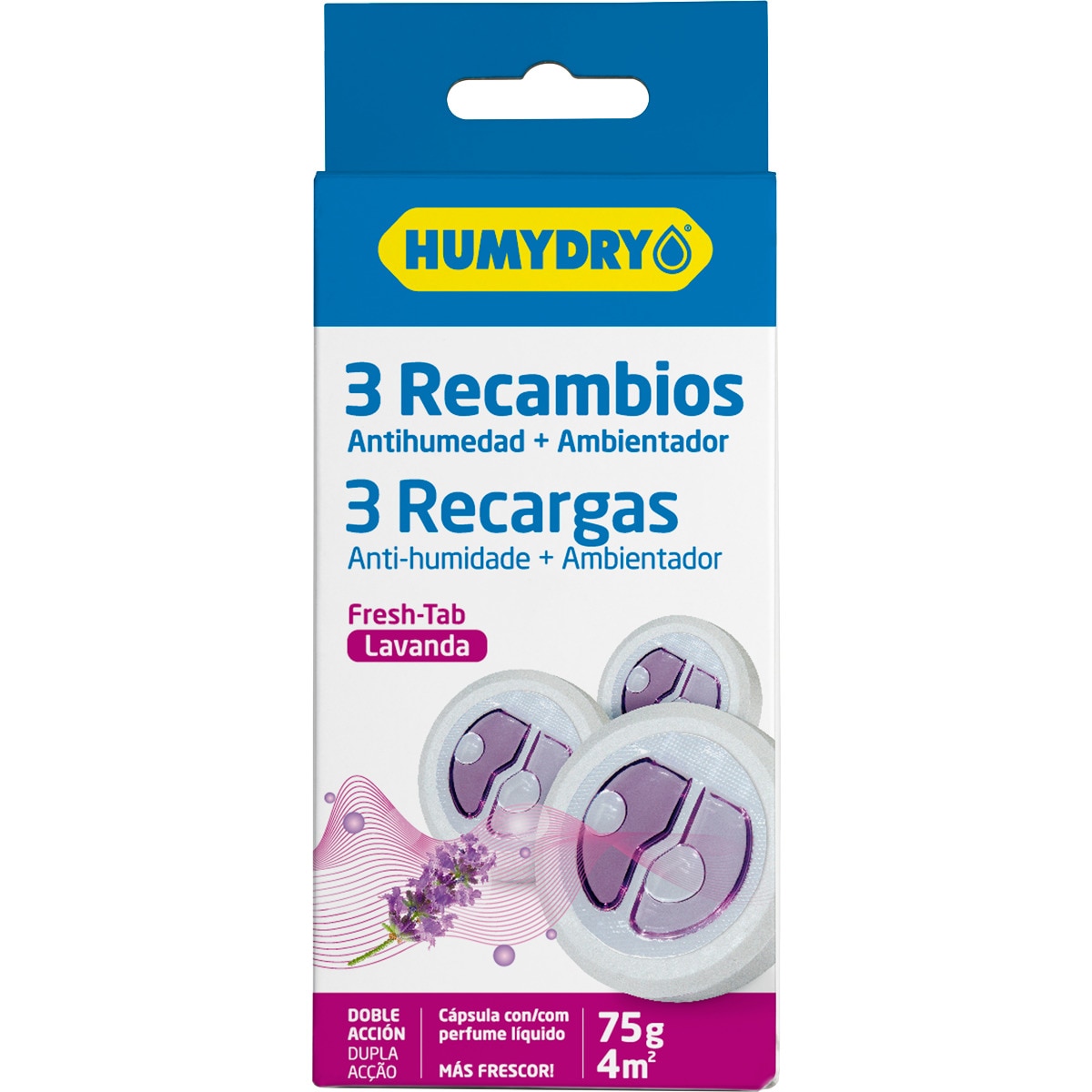 Anti-Humidade Mini de Lavanda Recarga Pack 3 75 g