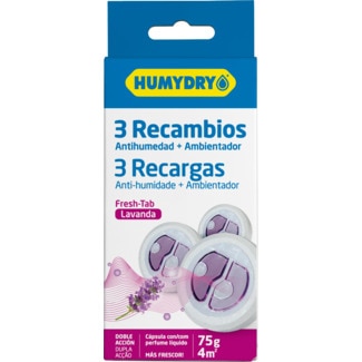 Anti-Humidade Mini de Lavanda Recarga Pack 3 75 g - Humydry