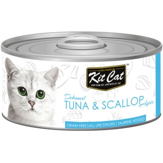 Comida Húmida para Gato de Atum e Vieira lata 80 g - Kit Cat