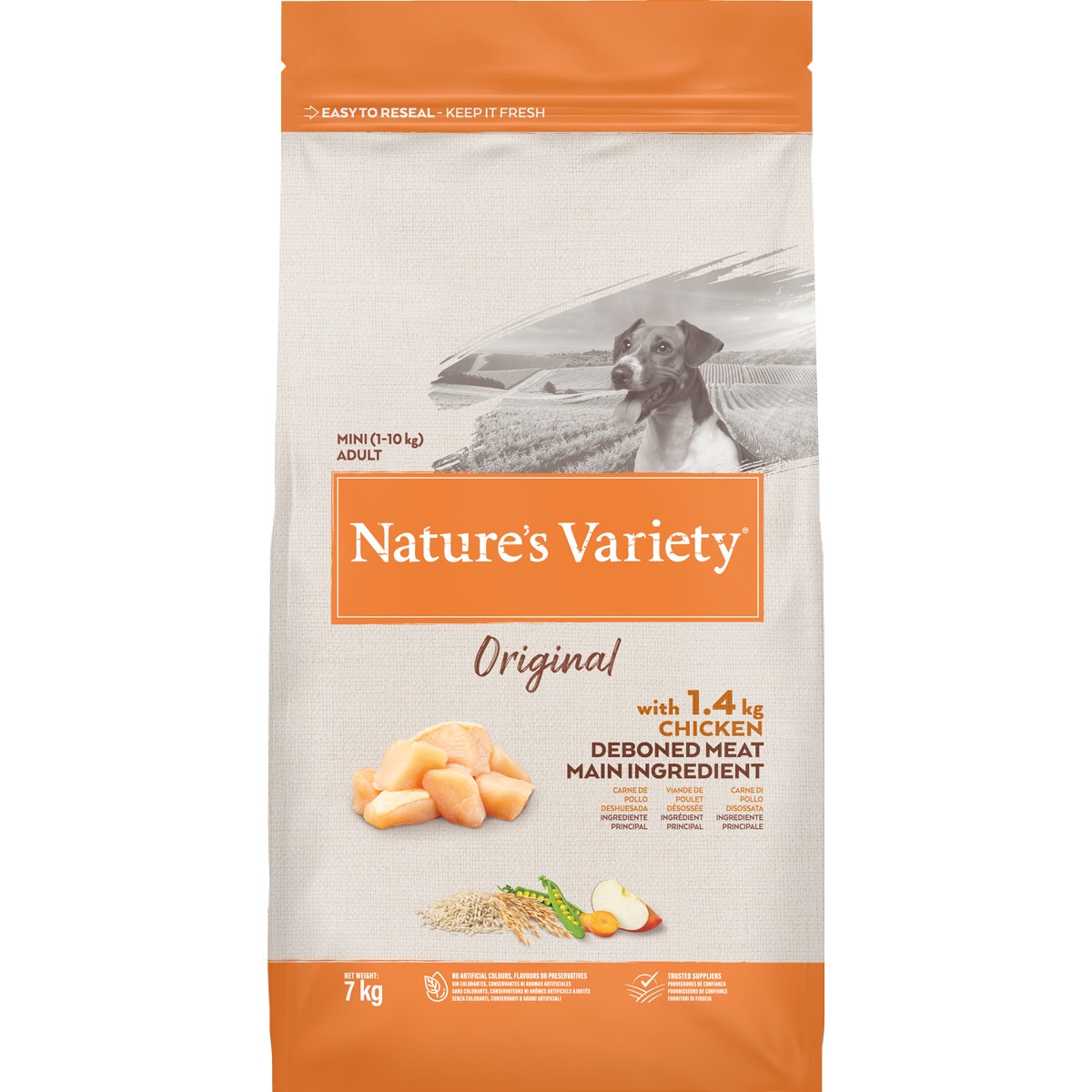 Ração para Cão Mini Adulto 1-10 Kg Original de Frango embalagem 7 kg