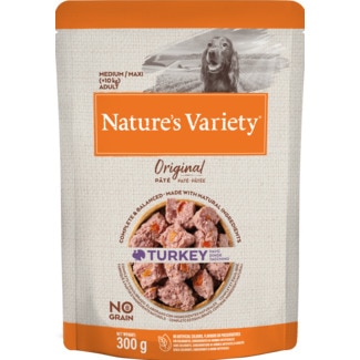 Comida Húmida para Cão Médio/Maxi Adulto +10 Kg Original de Peru embalagem 300 g - Nature's Variety