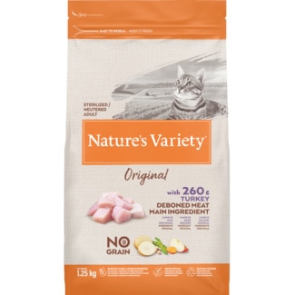 Ração para Gato Esterilizado Adulto Original de Peru embalagem 1,25 kg - Nature's Variety