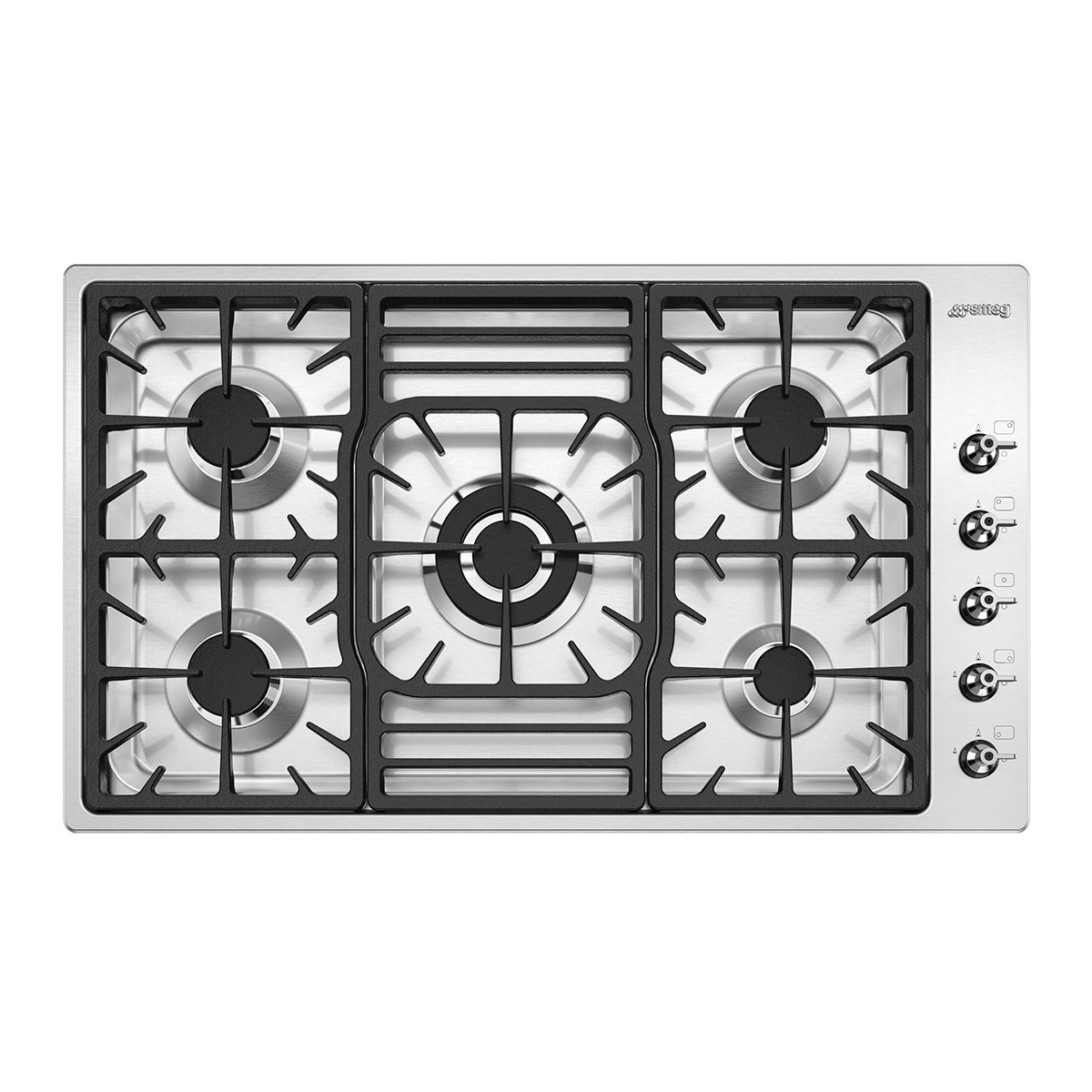 Placa gas Smeg 5 quemadores - PGF954 Inox-1