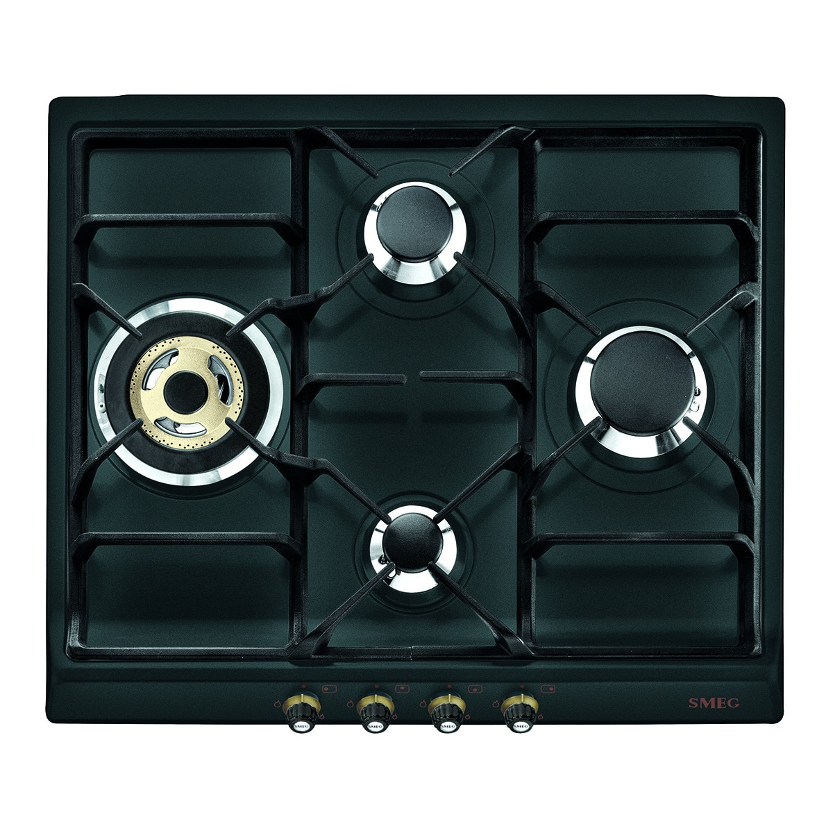 Placa gas Smeg 4 quemadores - SR764AO Antracita-1