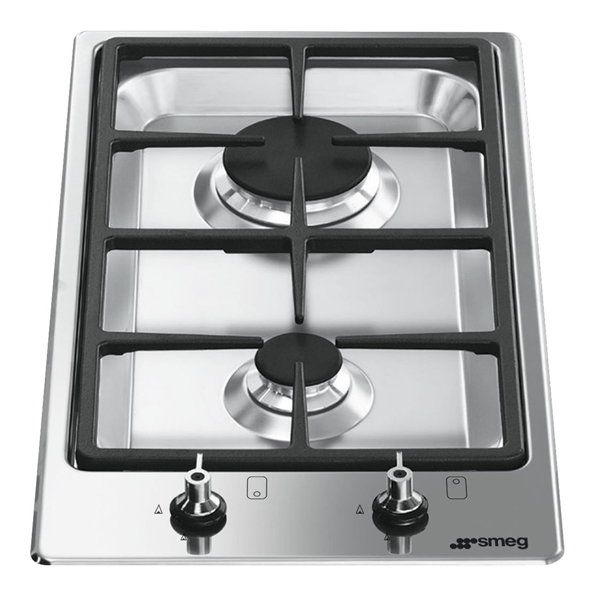 Placa gas Smeg 2 quemadores - PGF32G Inox-1
