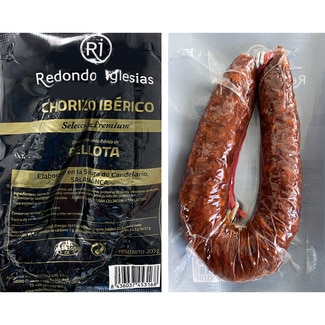 Selección Premium chorizo de bellota ibérico pieza 200 g sin gluten sin lactosa - Redondo Iglesias