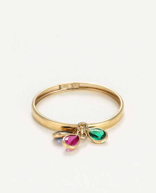 Imagen 0 de Anillo " 3 Pierres de couleurs "