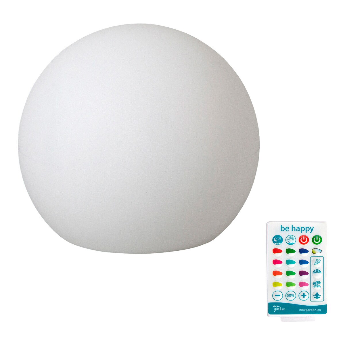 Candeeiro de exterior flutuante em água e com carga solar Buly 40 Floating New Garden Branco-1