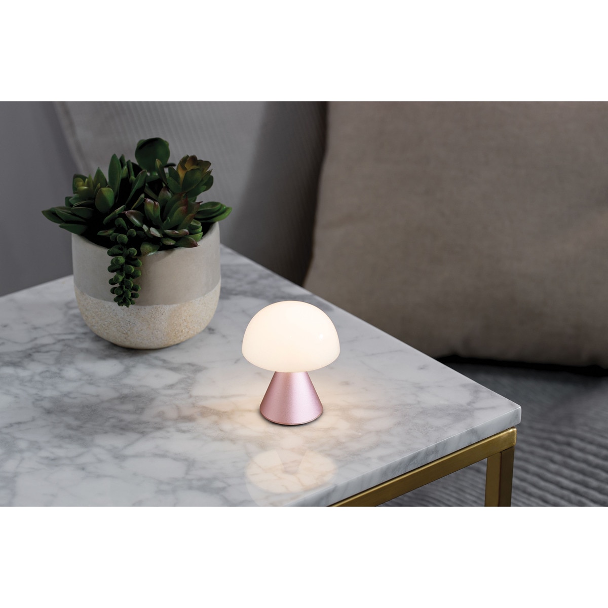 Mini candeeiro Led rosa e branco Rosa-4