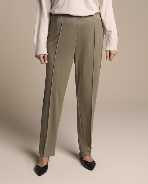 Imagen 0 de Pantalón de punto roma de mujer talla grande con cintura elástica