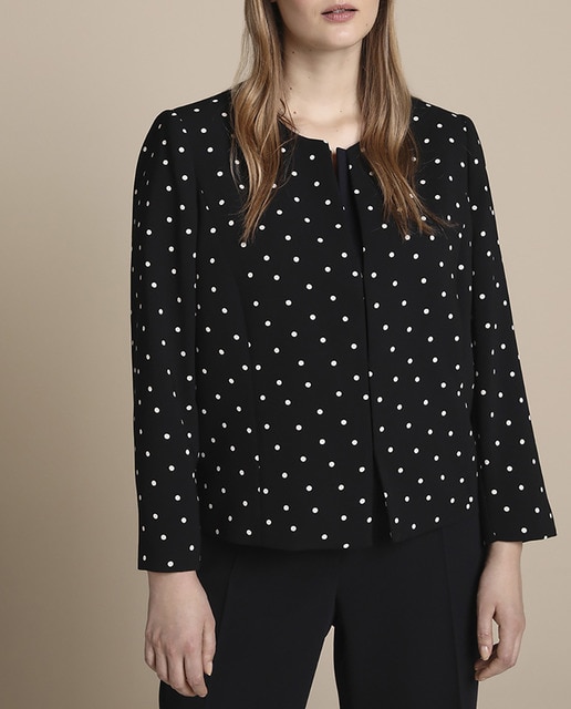 Imagen 0 de Chaqueta piqué de mujer talla grande con topos