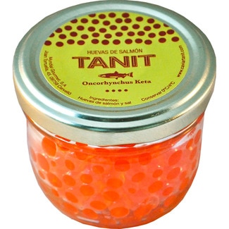 huevas de salmón keta tarro 100 g - Tanit