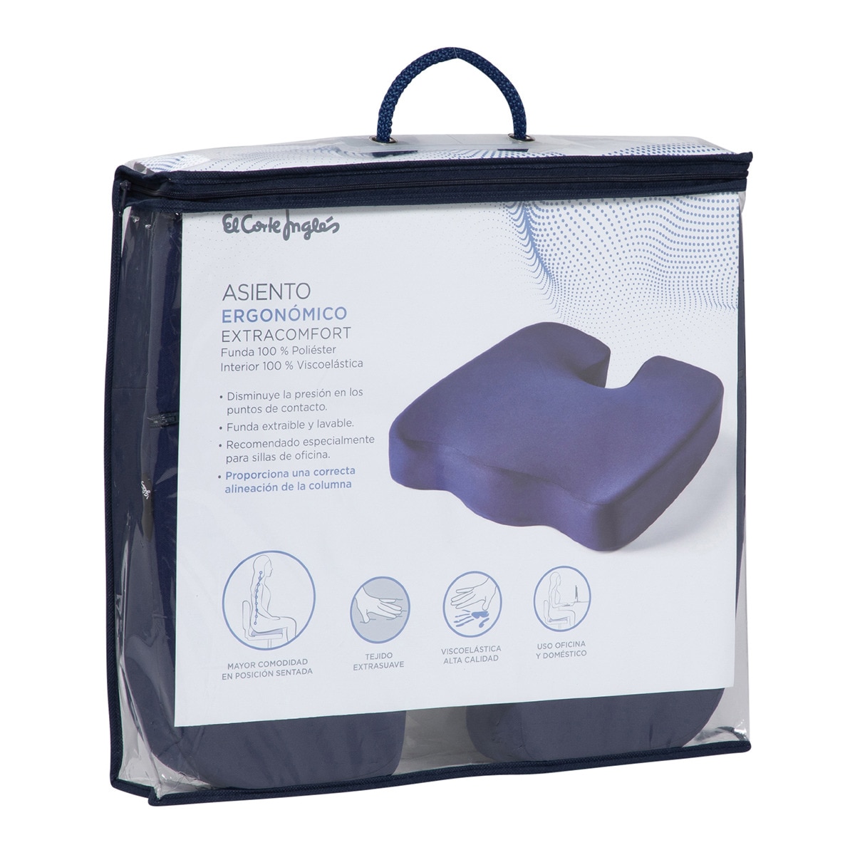 Asiento Viscoelástico Ergonómico Coxis El Corte Inglés Azul-3