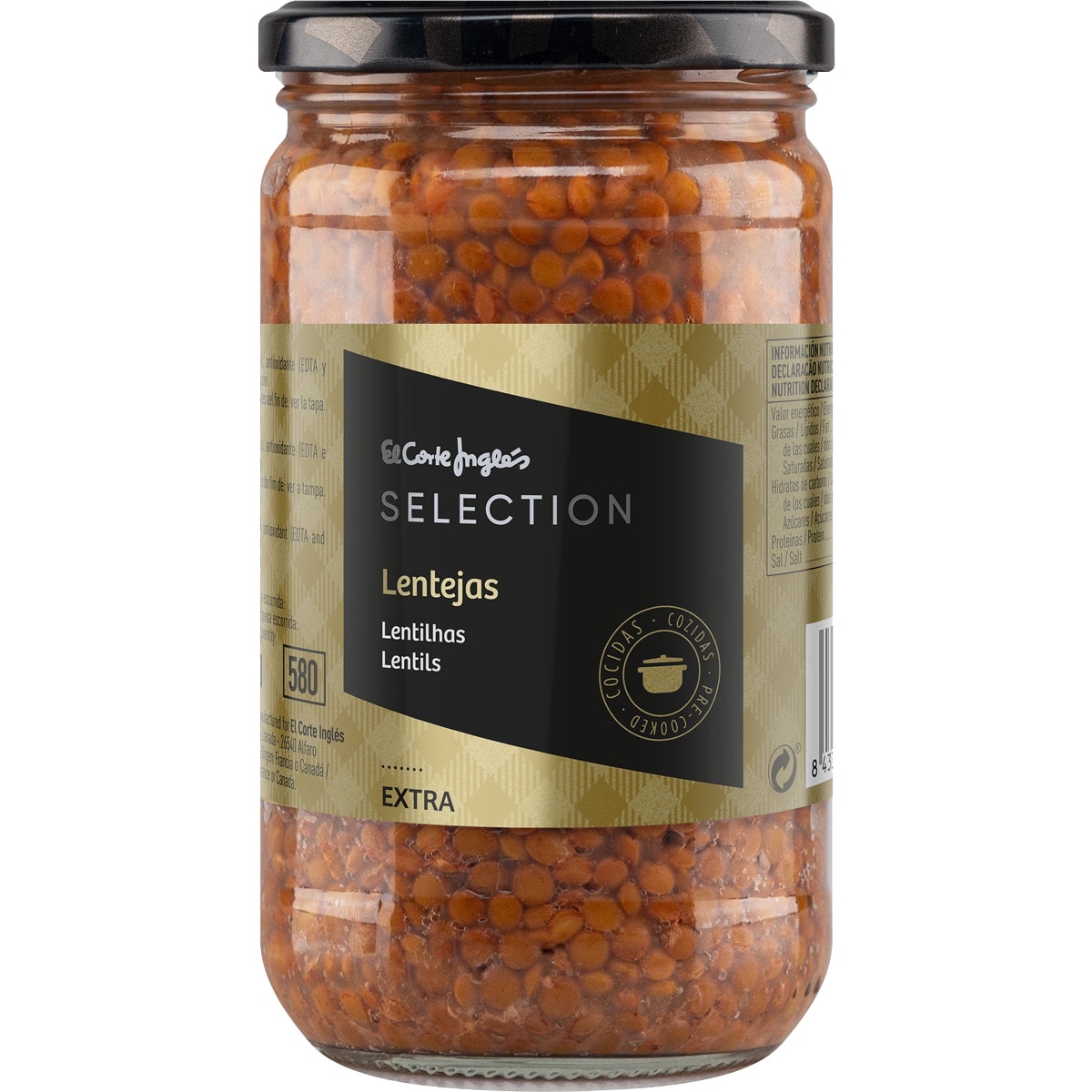 Lentilhas Cozidas ao Natural frasco 400 g