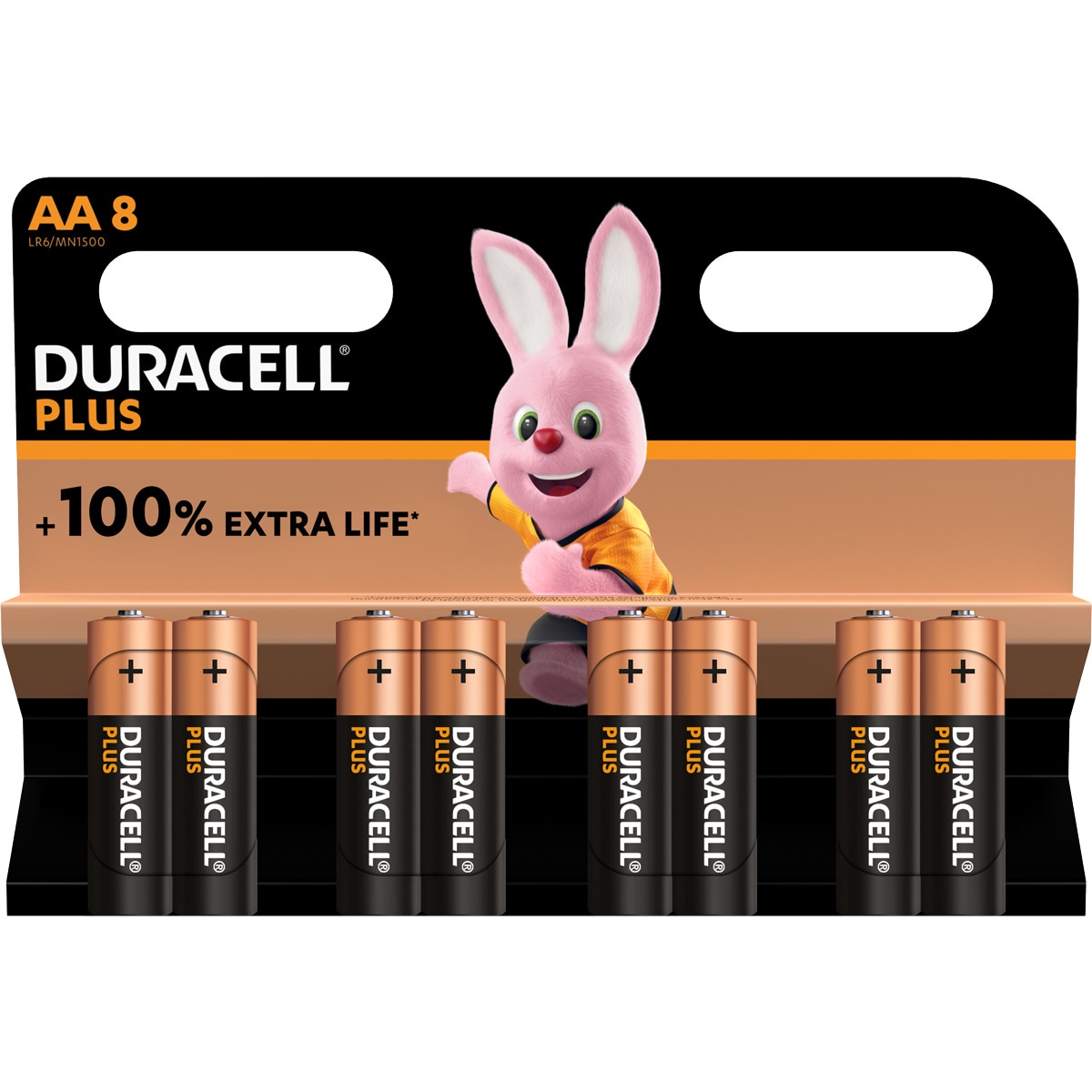 Pilhas AA8 LR6 / MN1500 +100% Extra Life embalagem 8 unidades