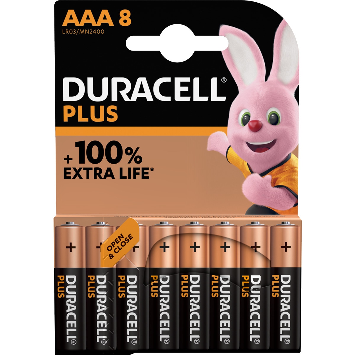 Pilhas AAA 8 LR03 / MN2400 +100% Extra Life embalagem 8 unidades