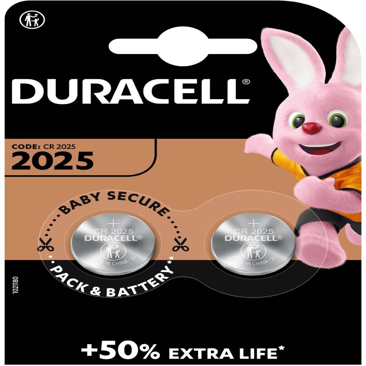 Pilhas CR 2025 +50% Extra Life embalagem 2 unidades