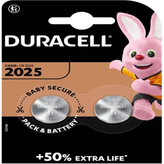 Pilhas CR 2025 +50% Extra Life embalagem 2 unidades - Duracell