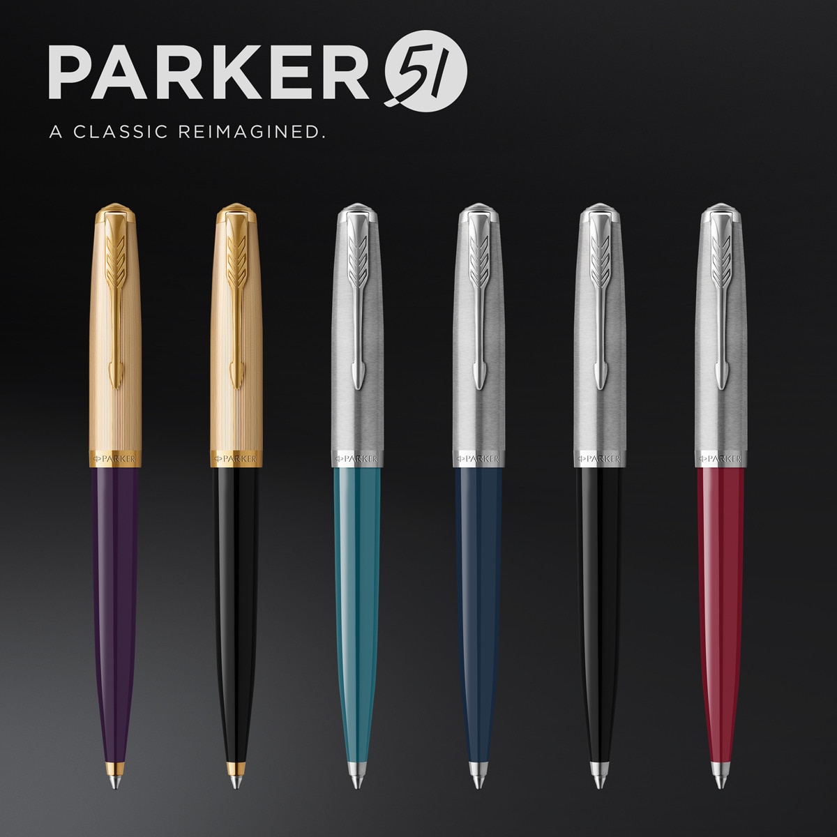 Pluma Parker 51 Borgoña Acero CT Borgoña-9