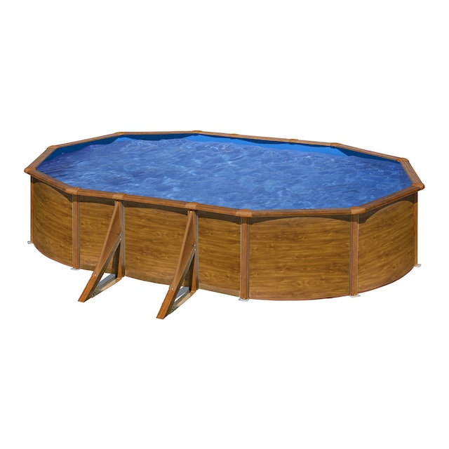 Imagen 0 de Piscina Acero Oval aspecto Madera 610 x 375 x 120 cm