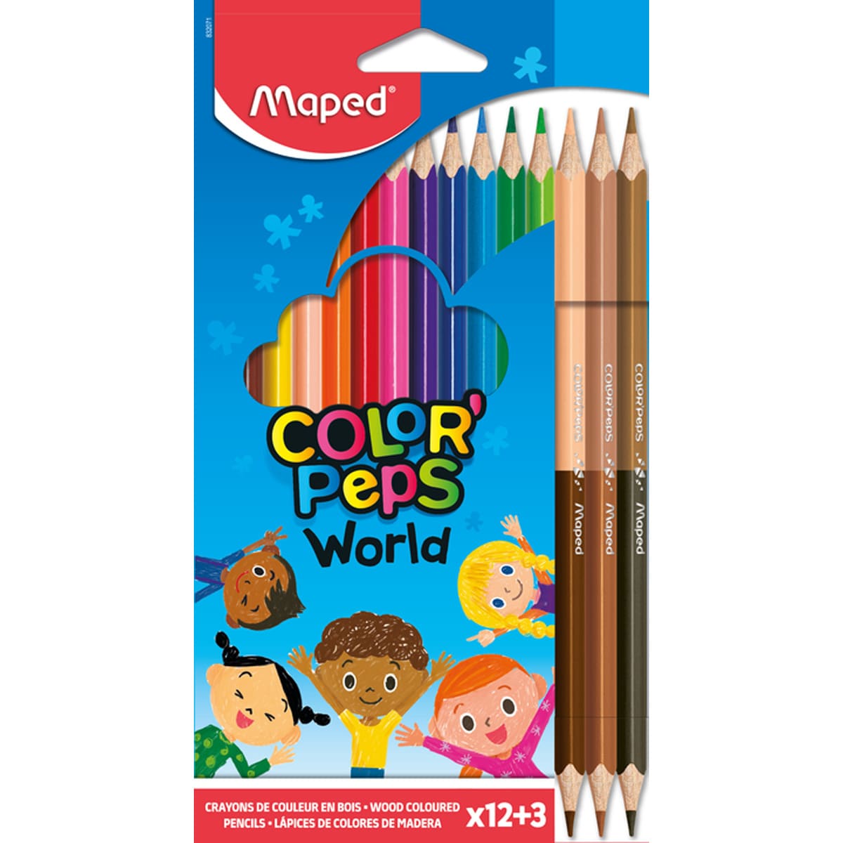 12 Lápis Color Peps + 3 Lápis Duo para os Tons de Pele Multicolor-1