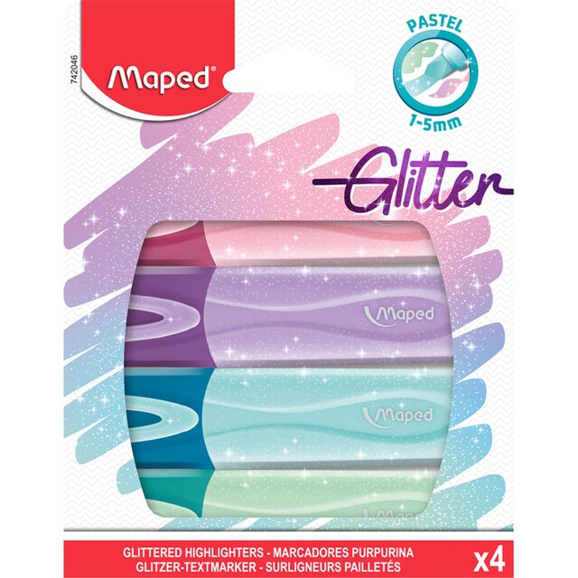 Imagen 0 de 4 Marcadores Pastel con Glitter Fluo Pep´s en Estuche Maped