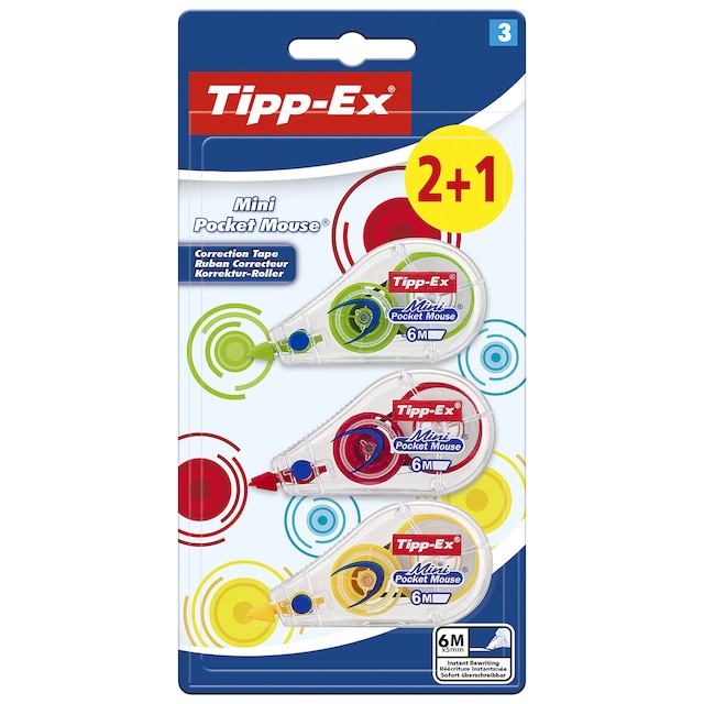 Imagen 0 de Pack de 2+1 cintas correctoras Tipp-Ex mini pocket mouse fashion BIC