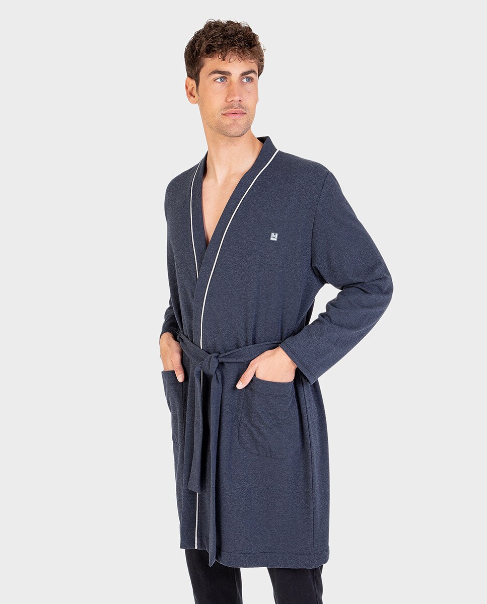 Bata de hombre cruzada larga gris · Massana · El Corte Inglés