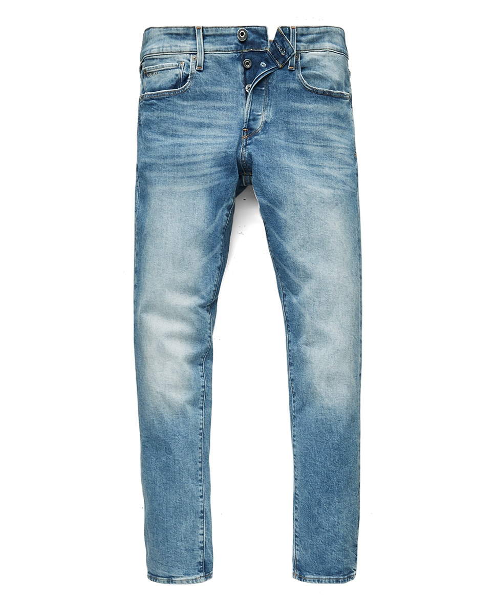 Jeans 3301 straight azuis Azul-6