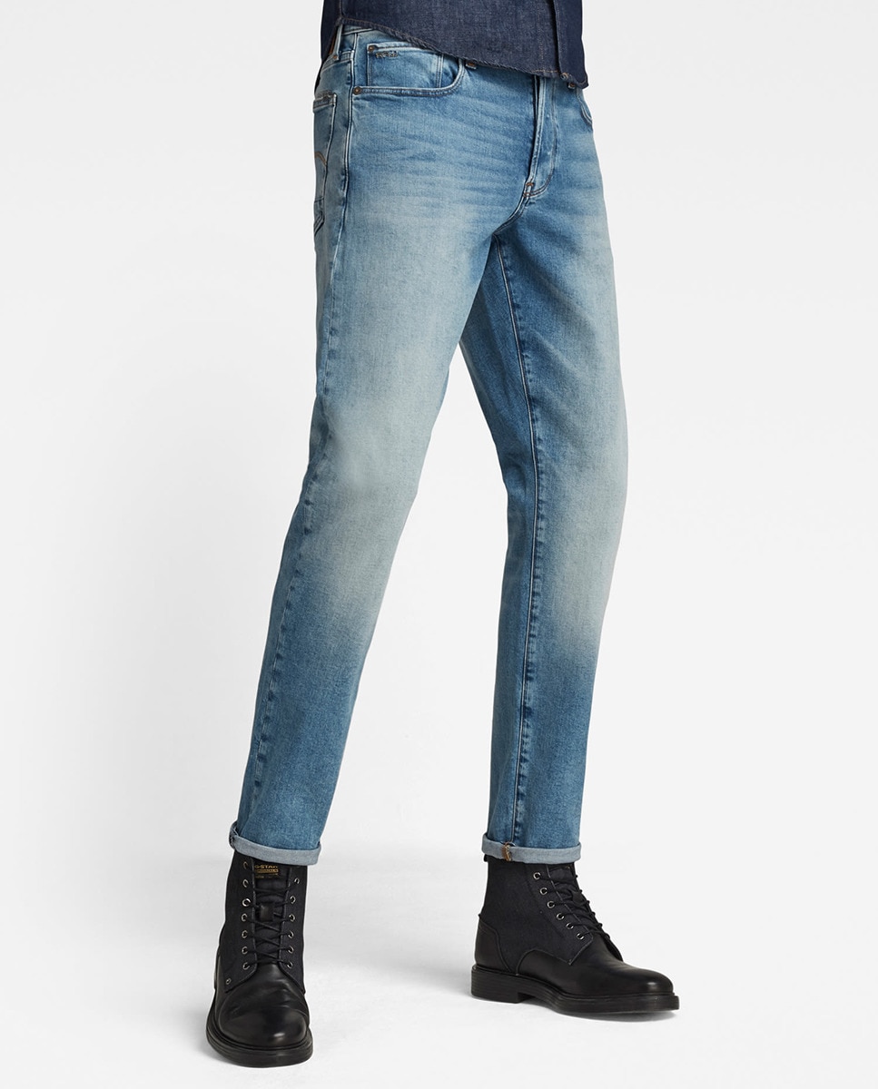Jeans 3301 straight azuis Azul-1