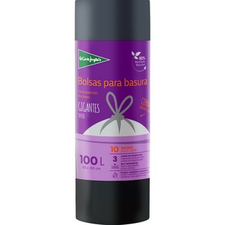 bolsas de basura con autocierre gris 85x105 100 litros rollo 10 unidades - El Corte Ingles