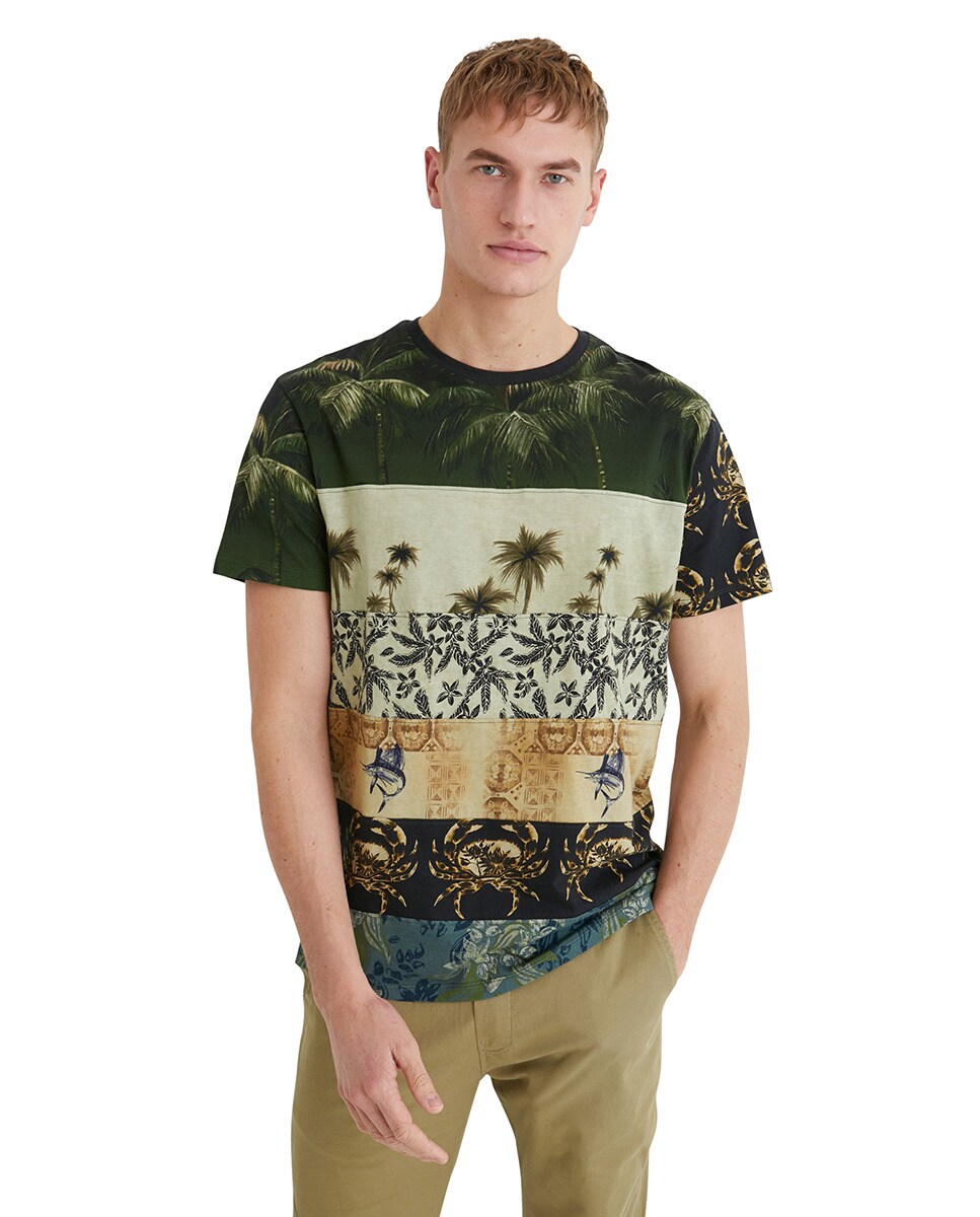 Camiseta básica de hombre verde de manga corta · Desigual · El Corte Inglés
