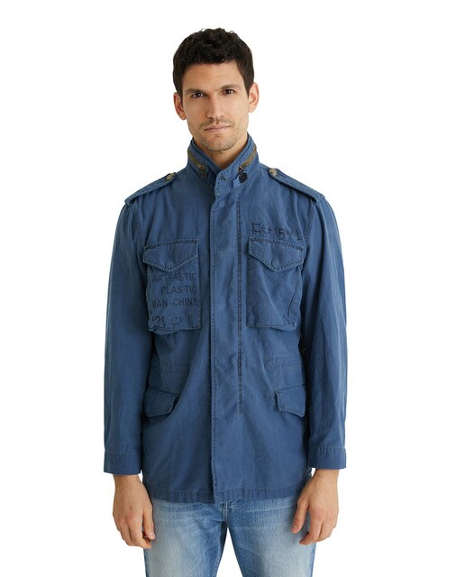 Chaqueta de hombre azul de algodón con bolsillos cargo · Desigual · El  Corte Inglés