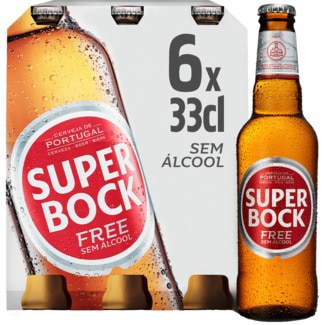 Cerveja sem Álcool Pack 6 garrafa 33 cl - Super Bock