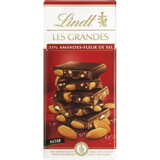 chocolate negro con 31% de almendras y flor de sal tableta 150 g - Lindt Les Grandes