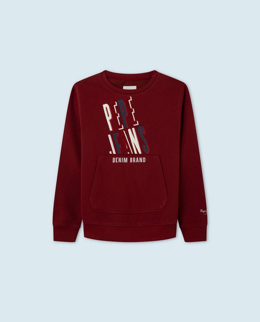 Sudadera de niño en burdeos con bolsillo canguro · Pepe Jeans · El Corte  Inglés