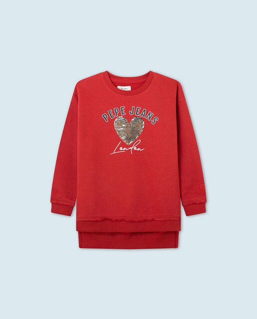 Sudadera de niña en burdeos y detalle de lentejuelas · Pepe Jeans · El  Corte Inglés