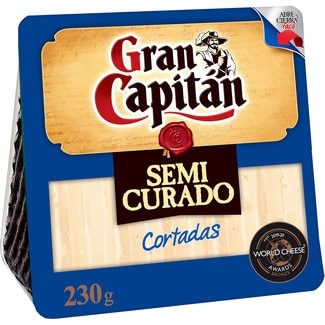 queso semicurado mezcla elaborado con leche pasteurizada cortadas cuña 230 g - Gran Capitan