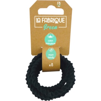 Elásticos de Cabelo Torcidos 100% Origem Natural Vegan embalagem 8 unidades - La Fabrique Green