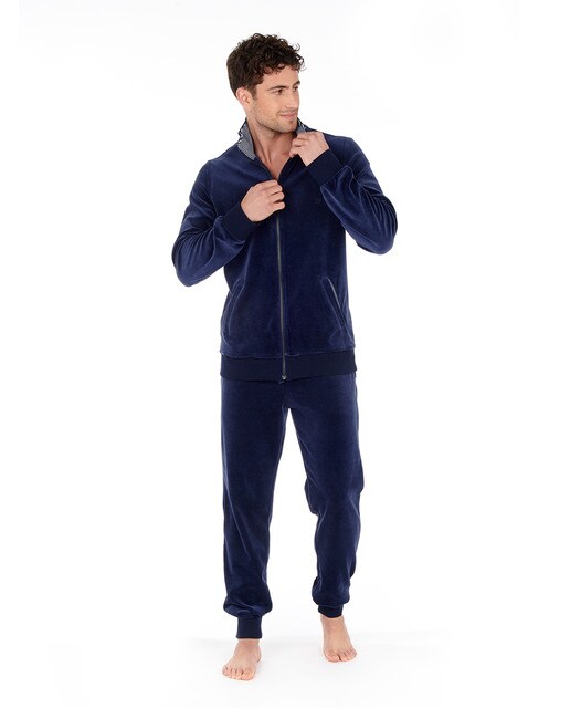Chándal homewear de hombre velour azul · Hom · El Corte Inglés