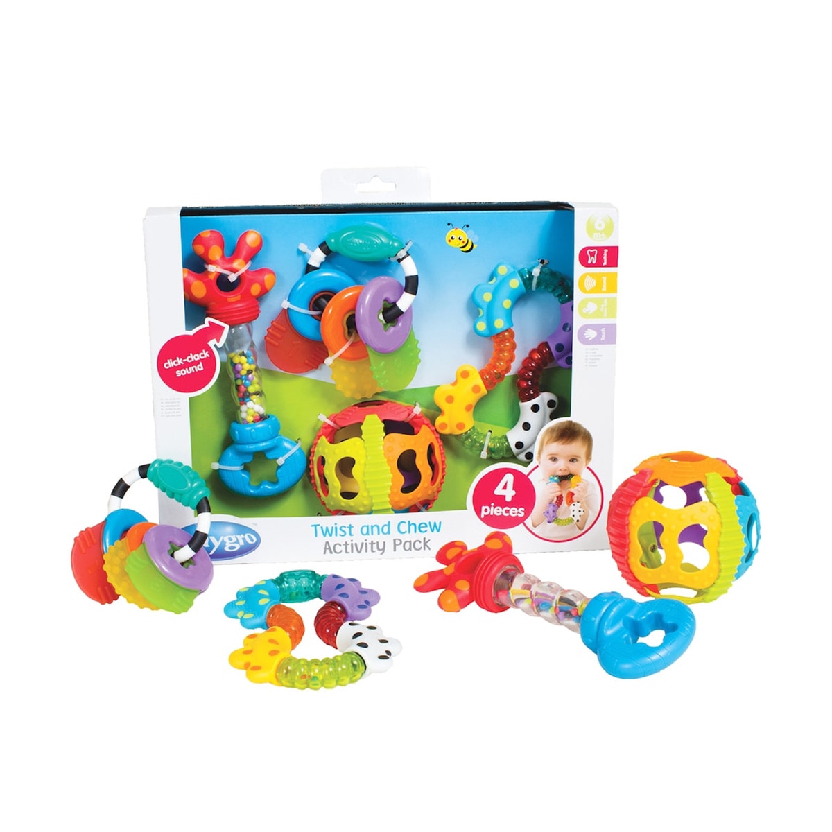 Pack actividades Playgro Twist&Chew multicolor Multicolor-1