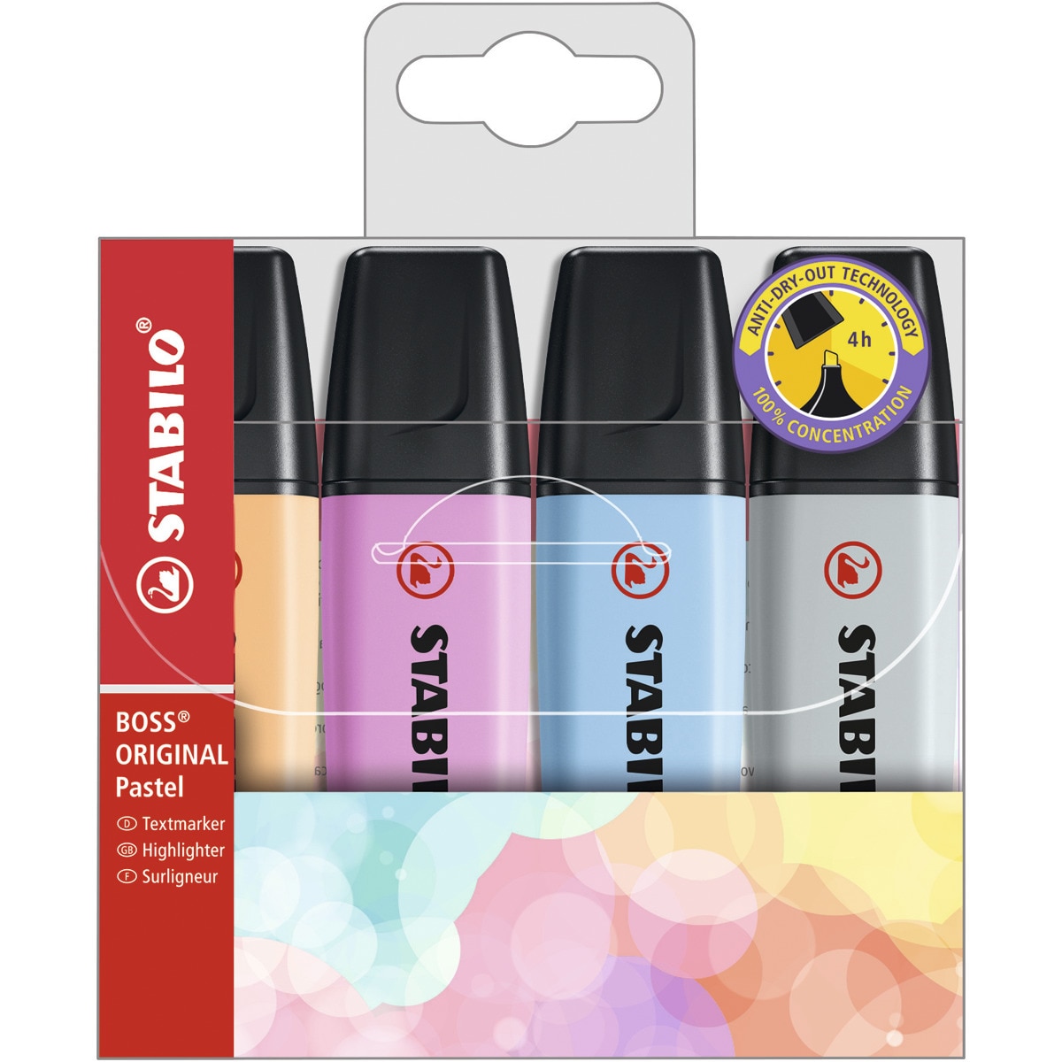 Imagem 0 de Estojo de 4 Canetas de Feltro BOSS ORIGINAL Pastel - Multicolor