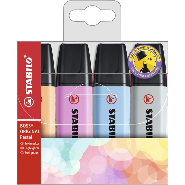 Imagen 0 de Estuche de 4 Marcadores BOSS ORIGINAL Pastel STABILO Multicolor