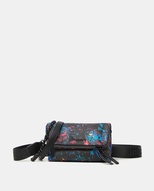 Bandolera mini de mujer Desigual Virutas Venecia en negro con print  multicolor · Desigual · El Corte Inglés